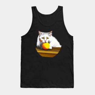 Funny And Cute Cat With A Ball Of Wool Tank Top